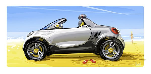 Un concept Smart de pick-up urbain électrique de trois mètres cinquante