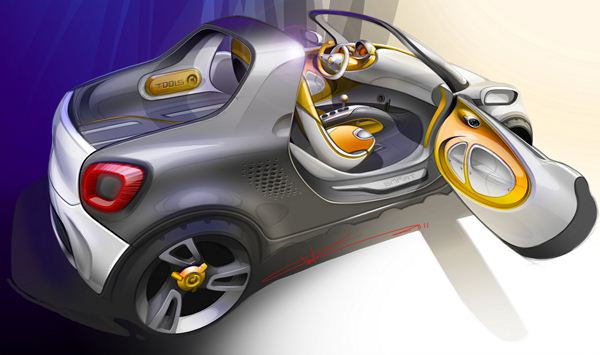 Un concept Smart de pick-up urbain électrique de trois mètres cinquante