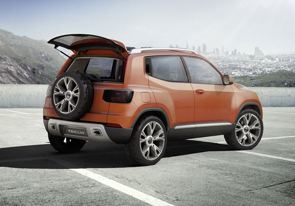 Un concept de petit SUV Volkswagen Taigun abouti présenté au salon de New Delhi
