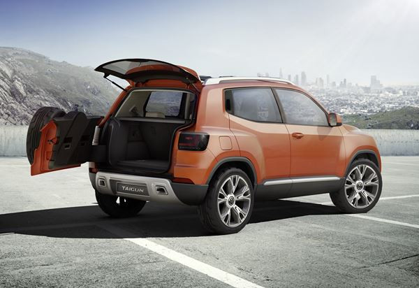 Un concept de petit SUV Volkswagen Taigun abouti présenté au salon de New Delhi