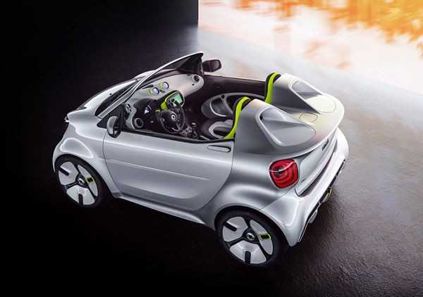 smart forease: un show car électrique sans toit et doté d'un pare-brise raccourci