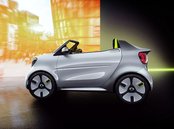 smart forease: un show car électrique sans toit et doté d'un pare-brise raccourci