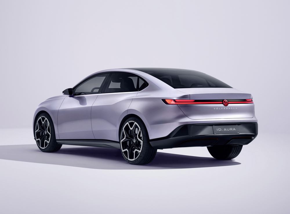 Le concept car électrique Volkswagen ID. Aura repose sur une architecture tricorps