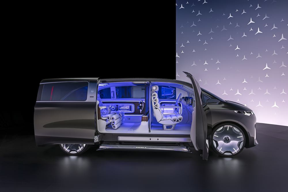 Le showcar Mercedes-Benz Vision V donne un aperçu d'un grand monospace ultra haut de gamme