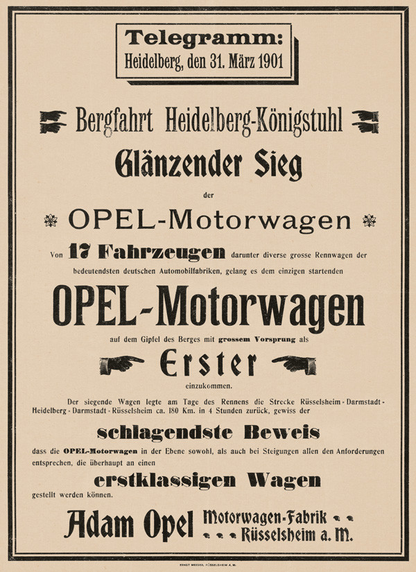 Opel fête ses 120 ans d’automobile