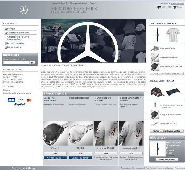 Mercedes ouvre sa boutique de e-commerce sur la toile