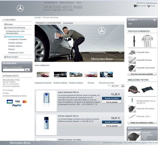 Mercedes ouvre sa boutique de e-commerce sur la toile