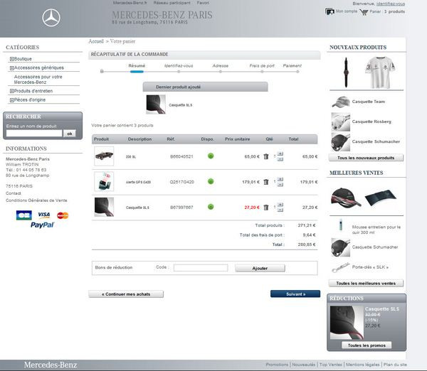 Mercedes ouvre sa boutique de e-commerce sur la toile