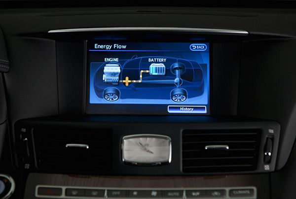 La déclinaison hybride l'Infiniti M optimise l'utilisation de son moteur électrique