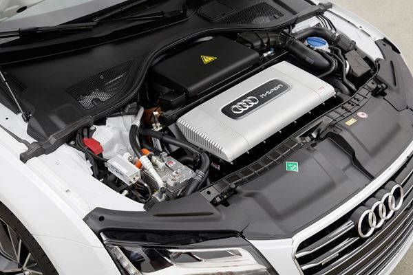 L'Audi A7 Sportback h-tron quattro à pile à combustible sur la ligne de départ