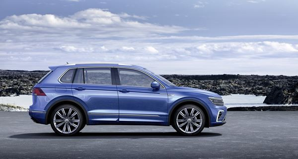 Un concept Volkswagen Tiguan GTE avec des panneaux solaires