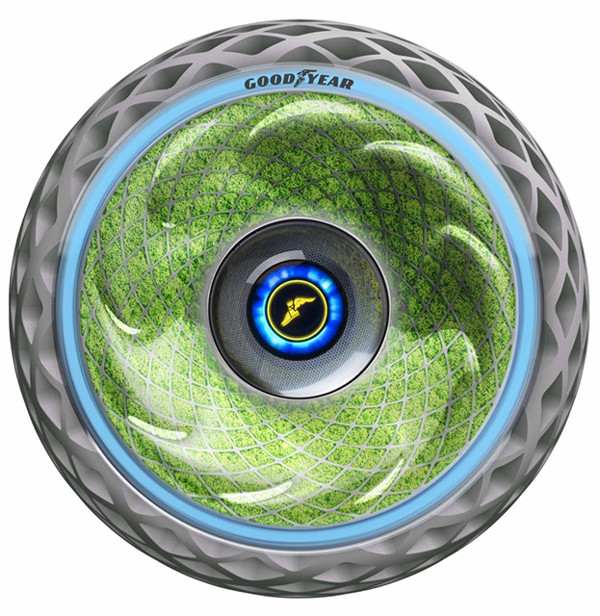 Le pneu concept Goodyear « Oxygene » contribue à améliorer la qualité de l’air en ville
