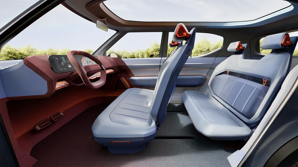 Un matériau produit à partir de chanvre et de mycélium dans l'habitacle du Kia Concept EV2