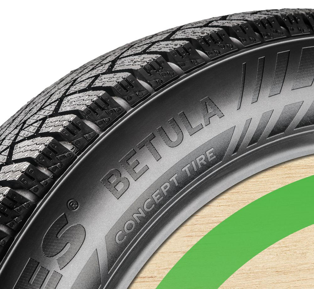 Une matière première fabriquée à partir de résidus d'écorce de bouleau dans un pneu concept