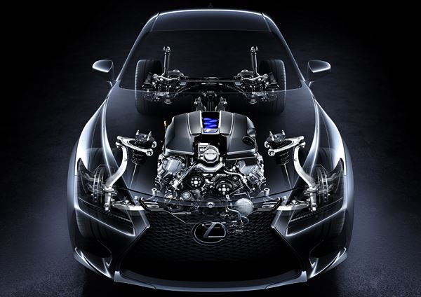 Le coupé sport Lexus RC F à moteur V8 développe 477 ch