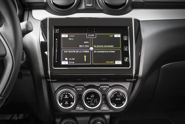 La Suzuki Swift affiche une silhouette musclée et des équipements de sécurité évolués