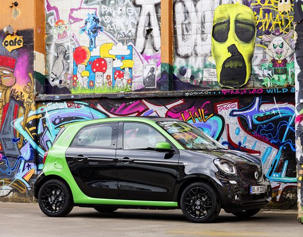 La smart forfour électrique revendique une autonomie de 155 kilomètres NEDC