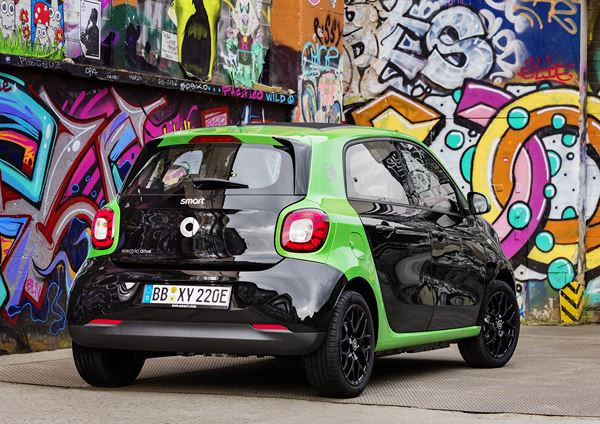 La smart forfour électrique revendique une autonomie de 155 kilomètres NEDC