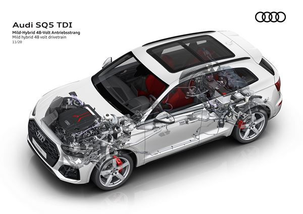 L'Audi SQ5 TDI à moteur 3L V6 diesel développe une puissance de 341 ch