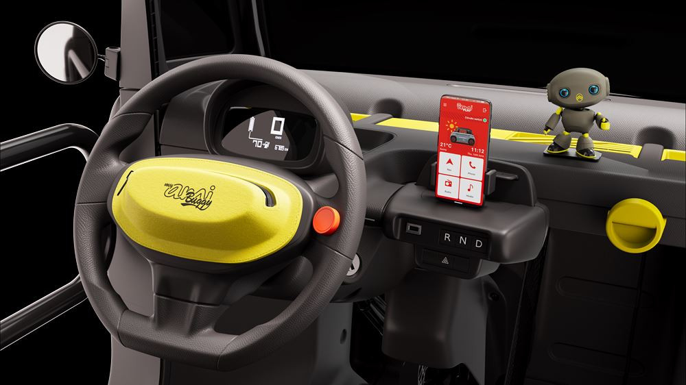 Le quadricycle électrique Citroën Ami Buggy joue au baroudeur ouvert sur l'extérieur