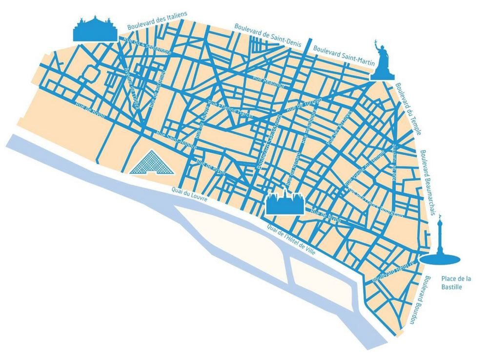 La Zone à Trafic Limité dans le centre-ville de Paris interdit le trafic de transit aux véhicules motorisés