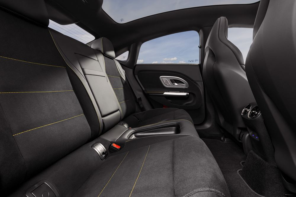 La Mercedes-AMG CLA 45 4Matic plus dotée de trois moteurs électriques à flux axial délivre une puissance de 680 ch