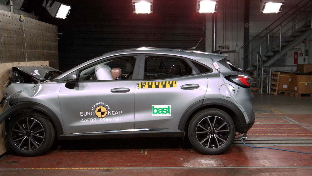 Le crossover Ford Puma Gen-E crédité de quatre étoiles sur cinq possibles aux crash-tests Euro NCAP 2022