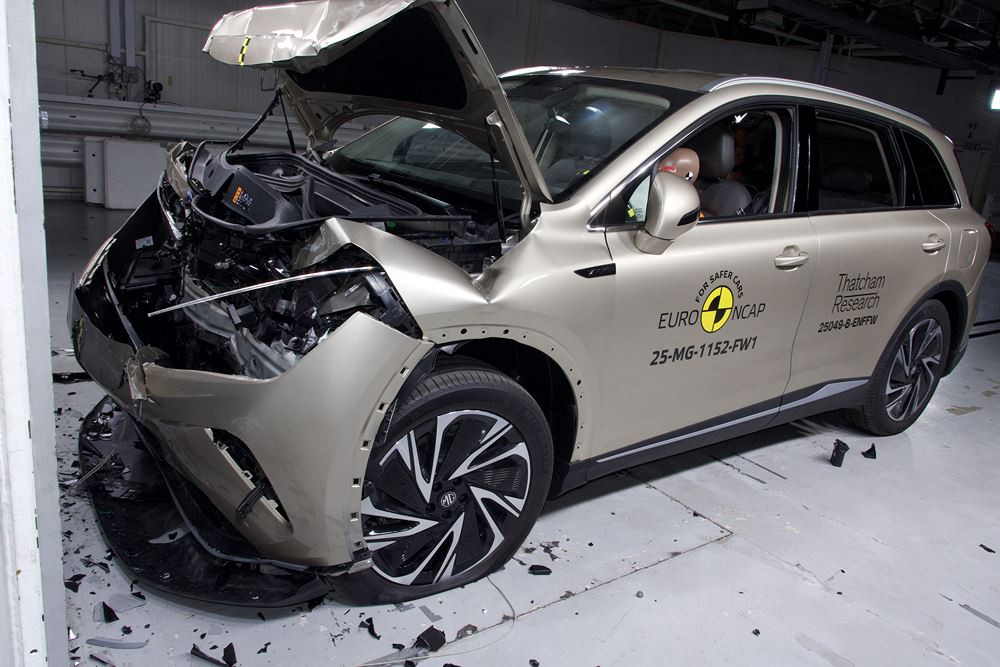 Le SUV électrique de taille intermédiaire MGS6 EV obtient cinq étoiles aux crash-tests Euro NCAP 2025