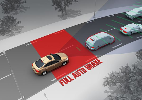 Comment fonctionne l'avertisseur anticollision avec système de freinage automatique de la Volvo S60?