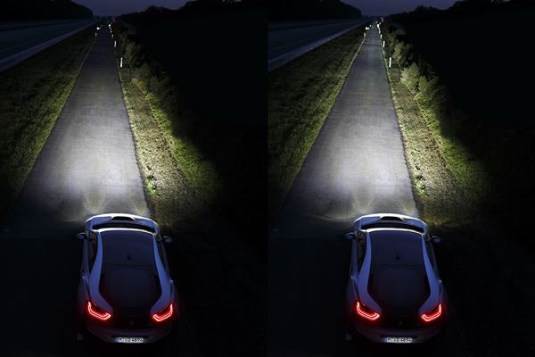 Les phares laser produisent une lumière ultra blanche très claire