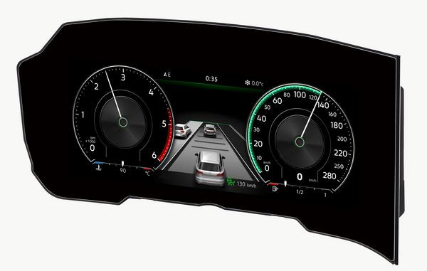 Un combiné d’instrumentation numérique incurvé équipe le Volkswagen Touareg