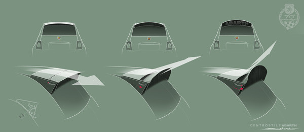Le spoiler à assiette variable Abarth améliore l'adhérence et la stabilité