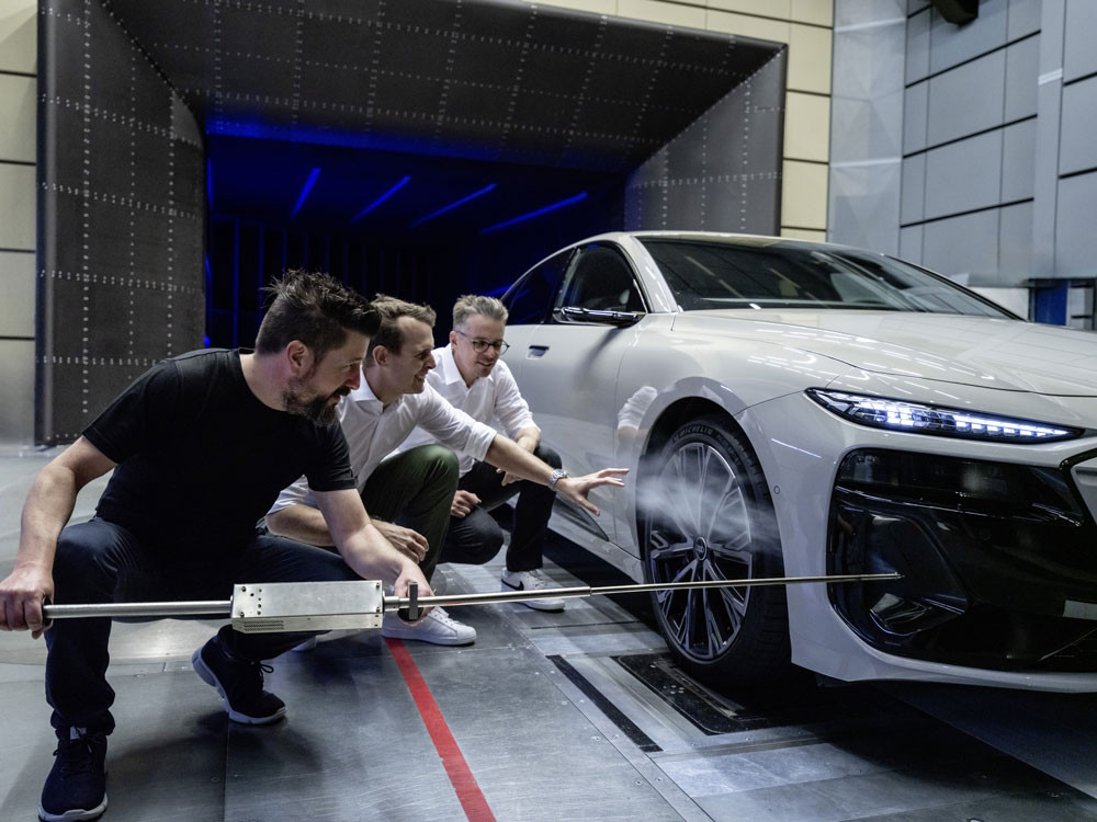 L'aérodynamique de l'Audi A6 Sportback e-tron atteint une valeur Cx de 0,21