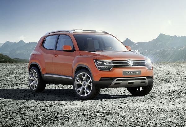 Un concept de petit SUV Volkswagen Taigun abouti présenté au salon de New Delhi
