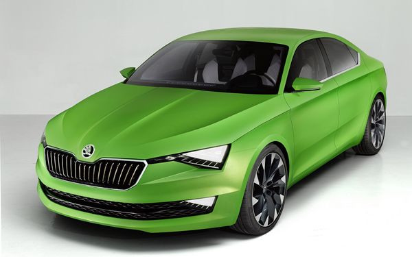 Un concept Skoda VisionC de coupé cinq portes avec un grand hayon