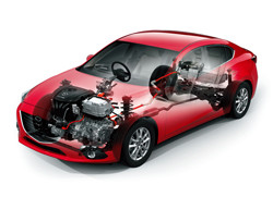 La Mazda3 Skyactiv-Hybrid affiche une consommation mixte de 3,2 litres aux 100 km