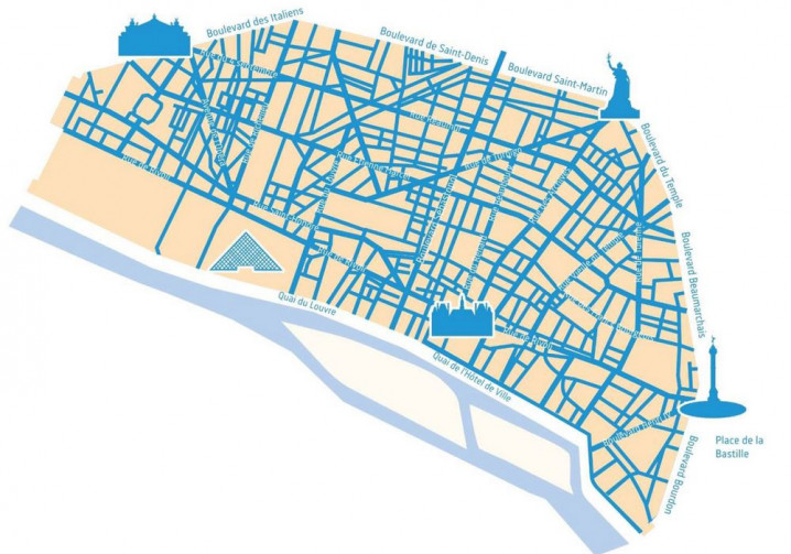 La Zone à Trafic Limité dans le centre-ville de Paris interdit le trafic de transit aux véhicules motorisés